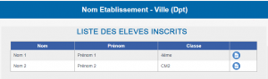 établissement liste élèves